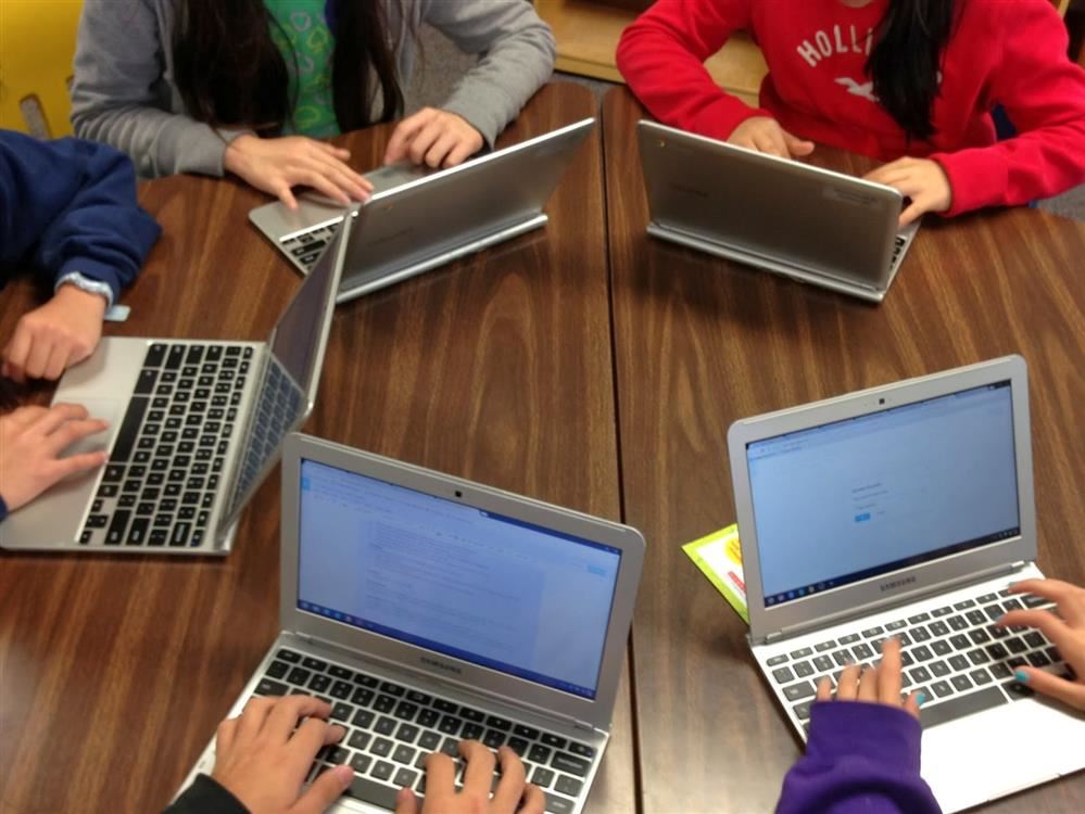 student on computer